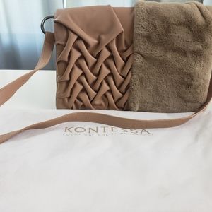Rare Kontessa Narcisita Leather and Faux Fur Bag